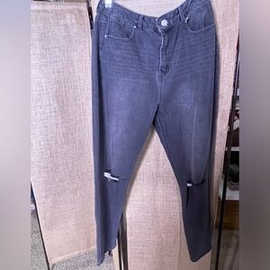 #33 Refuge Women’s Faded Black Stretch High Rise Mom Jeans SZ 9